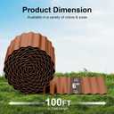 Land Guard Corrugated Garden Edging Border, 6"×100' Landscape Paver Edging, Tall Landscape Edging, Fence for Garden, Flower Bed, Lawn and Landscape Edging (Red Rust)