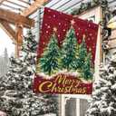 Artscope Merry Christmas Tree House Flag 28x40 Inch Double Sided, Seasonal Outdoor Winter Xmas Flag for Yard Farmhouse Holiday Decoration-Red