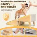 Dog Stairs for Small Dogs 16" H - Upgraded Non-Slip Dog Ramp for Couch, Foldable 2-in-1 Pet Ramp and Ottoman, Pet Stairs for Puppy, Pet Steps with Solid Wood Frame (Beige)