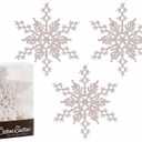 Christmas Traditions 6 inch Iridescent White Snowflake Ornaments (Set of 18) Glittered Hanging Tree Decorations (White Iridescent)