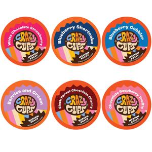 Crazy Cups Blueberry Coffee Pods Variety Pack, Magic Berries Flavored Coffee, Single Serve Recyclable Pods Compatible With Keurig K Cup Brewers, 24 Count (EXP 03/30/28)