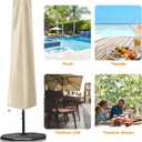OKPOW Umbrella Cover 420D Oxford Fabric Patio Umbrella Covers Waterproof with Zip, for 9ft to 12ft Garden Outdoor Umbrella (Beige)