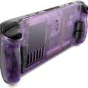 JSAUX Transparent Back Plate Compatible with Steam Deck OLED/LCD, DIY Clear Replacement Back Shell Case Compatible with Steam Deck OLED/LCD  PC0106 Vents Version [Purple]