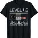 Level 45 Unlocked 45th Birthday 45 Year Old Video Gamer Men T-Shirt, size: XL