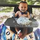 Baby 1st Birthday Boy Decorations with Crown - Baby Boy First Birthday Decorations High Chair Banner - Cake Smash Party Supplies - Happy Birthday ONE Burlap Banner, No.1 Gold and Blue Crown