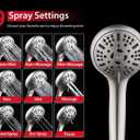 GRICH 2.5GPM Shower Heads with Handheld Spray Combo: 2 in 1 Rain Shower Head with Handheld Spray,Detachable High Pressure Shower Heads, 9 Spray Modes Adjustable Showerhead with 60 Inch Hose, Nickel