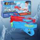 2 Pack Electric Water Guns - Full Automatic Suction Power Soaker Blasters 32 FT Range, Summer Outdoor Pool Auto Squirt Toys for Adults Kids (Red/Blue)