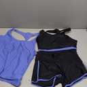 Aleumdr Womens Athletic 3 Piece Tankini Swimsuits with Shorts Swim Tank Tops with Sports Bra and Boyshorts Bathing Suits (Medium, Purple Blue)