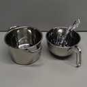 Double Boiler Pot Set,1250ML/1.1QT Mixing Bowl for Chocolate Melting, 2200ML/ 2QT 304 Stainless Steel Pot With Silicone Spatula for Melting Chocolate, Candy, Candle, Soap, Wax