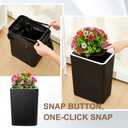 Jingmore Dog Poop Trash Can Outside 3.96 Gal/15 L Plant Styled Dog Waste Trash Can with Lid 50 Pcs Plastic Waste Bags Outdoor Indoor Poop Container Slim Garbage Bin for Yard Garden Pet (Flower Black, 3.96 Gal/ 15 L)