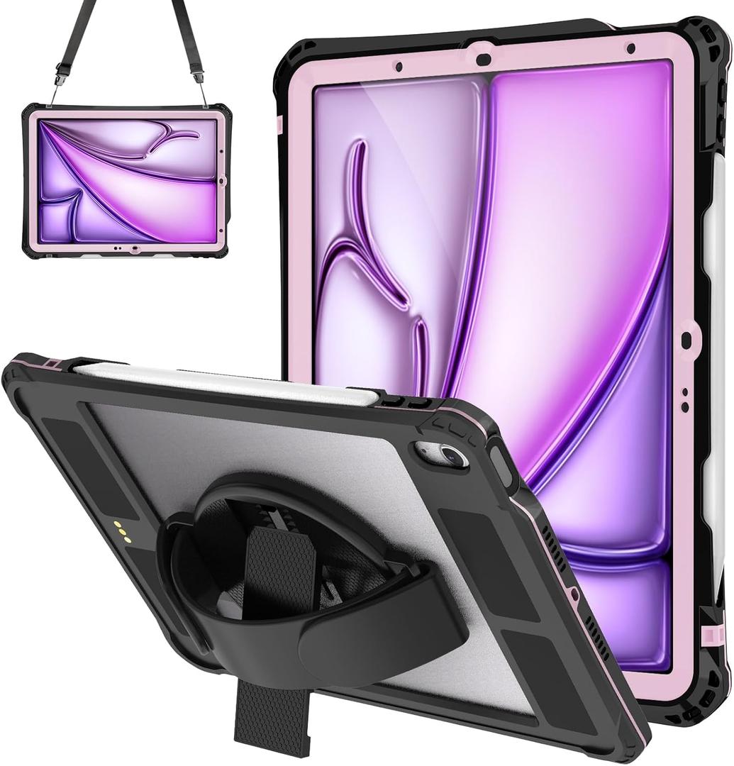 for iPad Air 11 Inch Case (M3/M2-2025/2024), Waterproof, Full Body Protection with Pencil Holder for iPad Air 5th Generation 2022/4th Generation 2020 10.9 Inch (Purple)