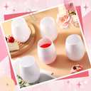 Layhit 32 Pcs White Stemless Wine Glasses Plastic Reusable Unbreakable Whiskey Champagne Drinking Glasses Cups for Wedding Anniversary Mother's Day Birthday Party(10 Oz)