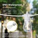 SUNTHIN White String Lights, 48ft White Outdoor Lights with 16 1W Shatterproof LED Bulbs for Patio, Garden, Backyard, Porch, Cafe, Deck, Wedding, Party