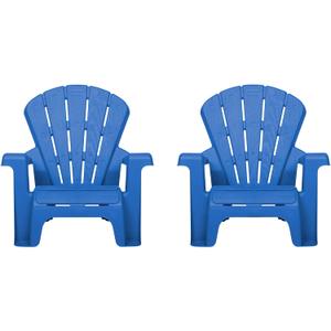 Little Tikes Kids Garden Chair 2 Pack in Blue, Outdoor Toddler Activity Adirondack Chairs for Picnic, Garden, Patio, Backyard & Beach, Outdoor Chair Set