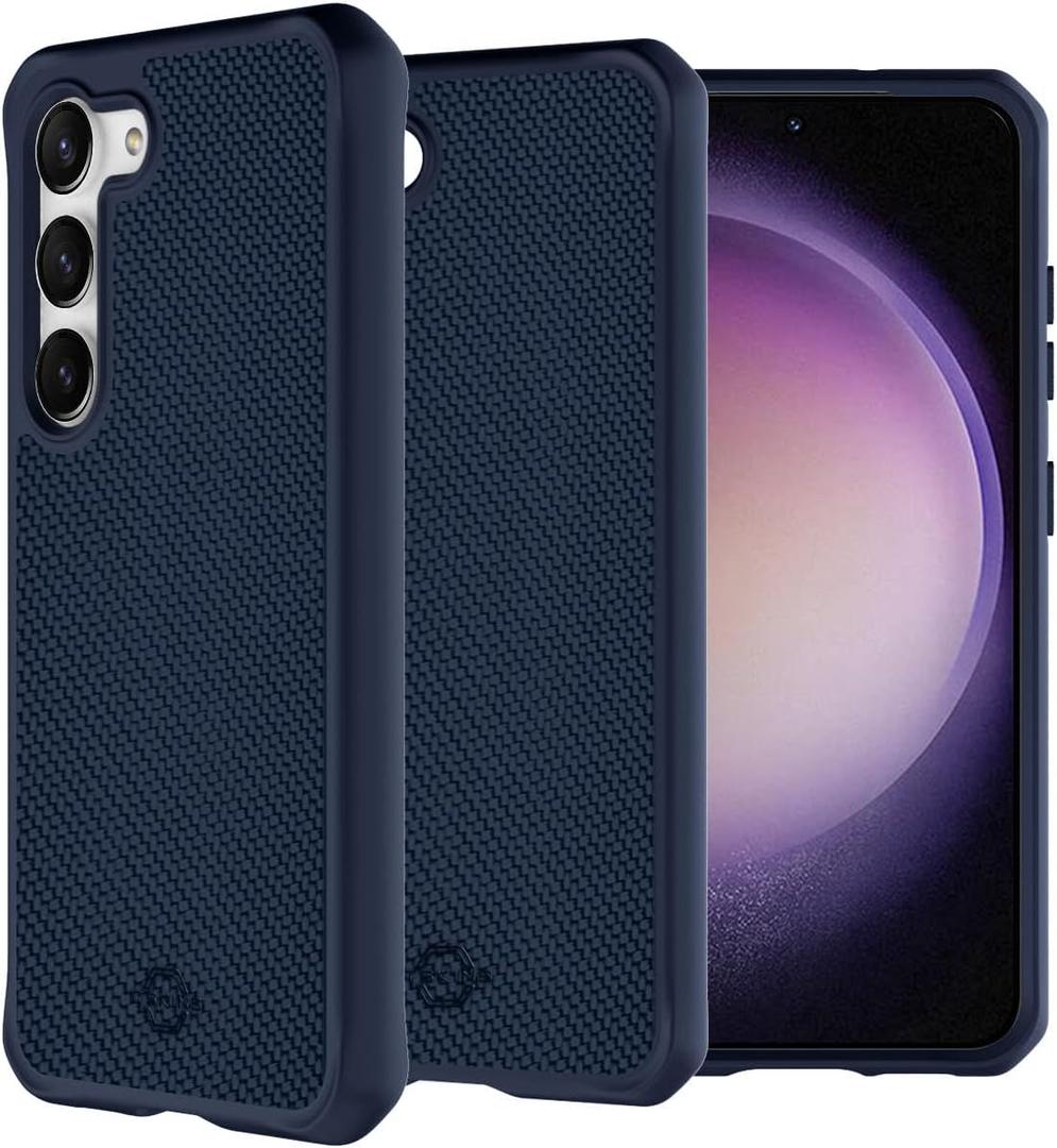 ITSKINS Ballistic R // Nylon Protective Phone Case for Samsung Galaxy S23, Slim Hybrid Case, Anti-Slip, Heavy Duty Shockproof Cover, Military Phone Case - Dark Blue