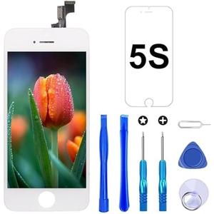 Brinonac for iPhone 5s/SE 2016 Screen Replacement White Touch Display LCD Digitizer Full Assembly Including Repair Tool and Screen Protector