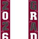 Graduation Decorations 2026 Banner Porch Sign Maroon Burgundy Red for Class of 2026 Graduates Party Supplies