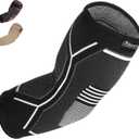 Kunto Fitness Elbow Brace Compression Support Sleeve (Shipped From USA) for Tendonitis, Tennis Elbow, Golf Elbow Treatment - Reduce Joint Pain During Any Activity! Medium