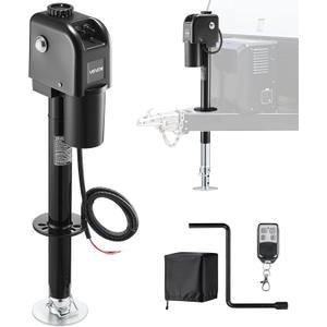VEVOR Electric Trailer Jack, 7500 lbs Capacity, Electric Power Tongue Jack with Waterproof Protective Cover & LED Light for Travel Trailer, Camper, RV, 9.84-27.84 in Lift, 12V DC with Wiring, Black