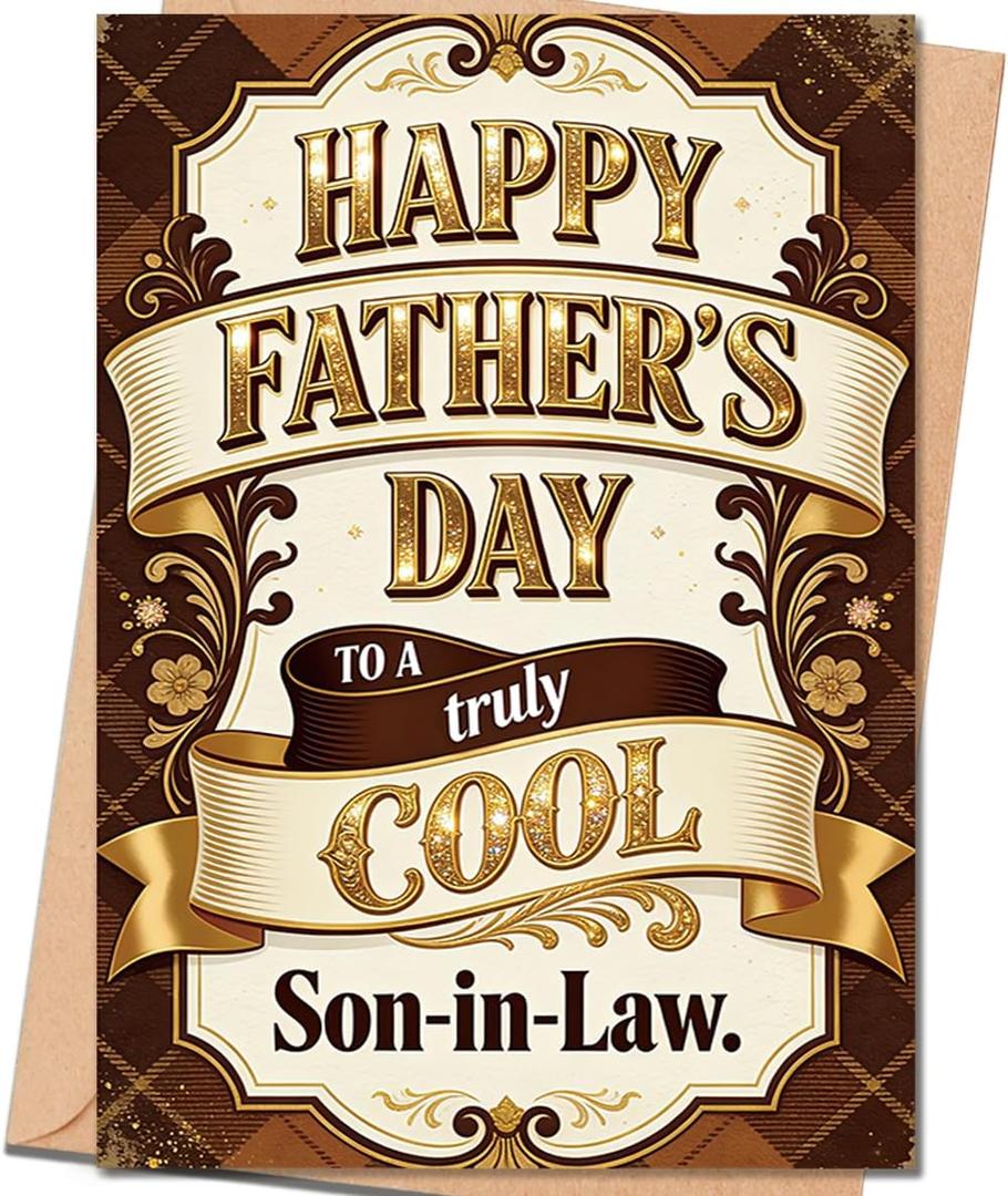 3 x Fathers Day Card Gifts for Son In Law, Father's Day Card for Son In Law