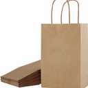 SUNCOLOR 24-Pack Brown Gift Bags with Handles, 8Kraft Paper Bags for Goodies, Rustic Weddings, Business Events, DIY Crafts, Party Favors & Shopping