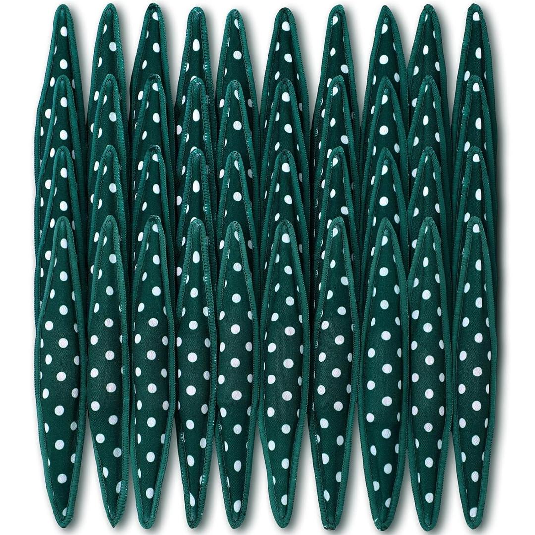 Bememo 40 Pieces Soft Curlers Hair Rollers Overnight Heatless Pillow Rollers for Hair Satin Sponge Curlers to Sleep in No Heat for Long Short Styling Tools(Dark Green)