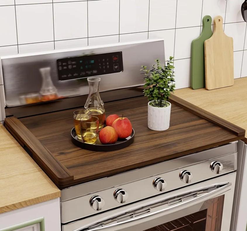 Noodle Board Stove Cover Wood (Ready to Use), Stove Top Covers for Electric Stove, Gas Stove, Wooden Decorative Rustic Kitchen Serving Tray, for Range Stovetop, Cooktop, 30'' * 22'', Brown Noodle Board Stove Cover Wood (Ready to Use), Stove Top Covers for Electric Stove, Gas Stove, Wooden Decorative Rustic Kitchen Serving Tray, for Range Stovetop, Cooktop, 30'' * 22'', Brown