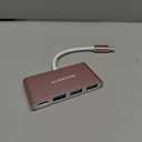 LENTION 4-in-1 USB-C Hub with Type C, USB 3.0, USB 2.0 for 2024-2016 MacBook Pro (M1-M4), iPhone 16-15 New Mac Air/Surface, ChromeBook, More, Multiport Charging & Connecting Adapter (C13, Rose Gold)