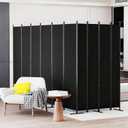 C-Hopetree 10 Panels Room Divider, 6 Ft Tall Indoor Folding Privacy Screen, Portable Partition Separator, Freestanding Separation Temporary Wall for Office, Bedroom, 197" W X 71" H, Black