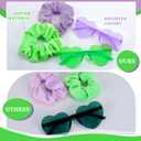 2 x Yunlly 12 Pcs Purple and Green Witch Party Decorations Purple and Green Scrunchies Glasses for Witch Themed Party Favors Accessories Bulk