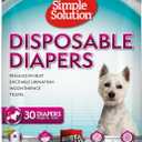 Simple Solution Female Dog Diapers Disposable Diapers for Potty Training, Incontinence, and Heat Cycle Protection Leak-Proof Fit for Small Dogs, 12-19 Inch Waist, 30 Count