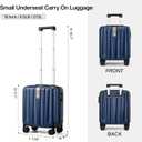 Hanke 16 inch Underseat Carry on Suitcases with Wheels,Lightweight Hard Shell Carry on Luggage with Wheels for Weekender, Small Suitcase,Travel Luggage Christmas Gifts for Birthday Dark Blue