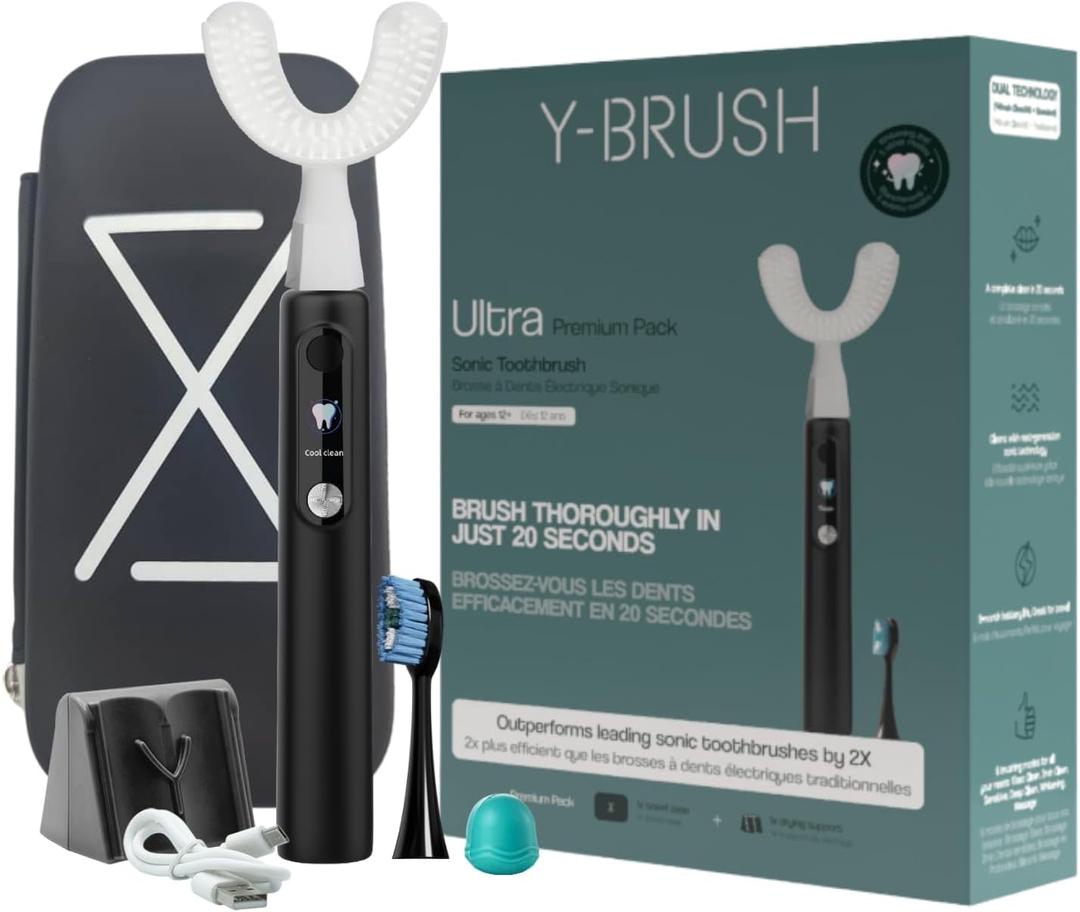 Y-Brush New Ultra Premium 2025 - Sonic Toothbrush 6 Brushing Modes - 6-Month Battery with USB-C, Advanced Plaque Removal, Whitening Technology, Clinically Proven - Adult