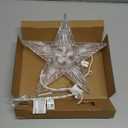 Christmas Tree Topper Lighted Star with Built-in 10 Replaceable Bulbs, 9.5 Clear Five-Pointed Star Tree Topper Plug in for Indoor Office Xmas New Year Holiday Tree Decoration, Warm White