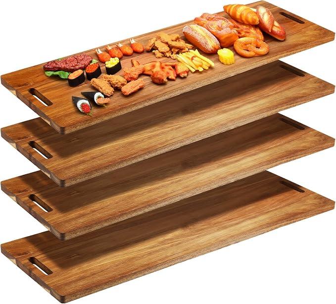 Skylety 35.4" Large Charcuterie Board with Handles,4 Pieces
Long Acacia Wooden Cheese Cutting Board Serving Platter for Party Appetizers Bread Meat Display Kitchen Decoration