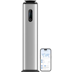 1000ML- Tower Hotel Scent Diffuser with WiFi App Control for Whole House - Commercial Diffuser Machine Cover 10000 Sq Ft - Scent Air Machine & Waterless Essential Oil Diffuser for Large Room - Silver