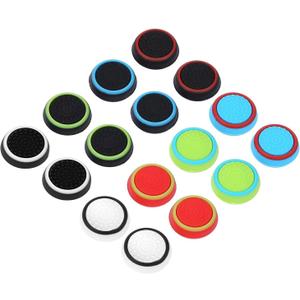 Obeka Compatible with 8 Pairs Thumb Grips Silicone Analog Stick Covers Thumbstick Controller Replacement Joystick Cap PS4 PS3 PS2 Xbox One Xbox 360 Wii U  Assorted