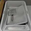 AIPERRO Stainless Steel Litter Box | XL Enclosed Cat Litter Boxes with Lid for Big Cats | High Sided, Anti-Urine Leakage | Non-Stick Bottom & Includes Litter Mat & Metal Scoop | High Sided Meat Litter Box for Big Cats | Anti-Urine Leakage | Non-Stick & Easy to Clean | Includes Litter Mat & Metal Scoop