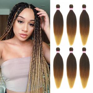 Dorsanee Ombre Braiding Hair Pre Stretched 20 Inch 6 Packs Braiding Hair Extensions for Crochet Box Braids Twists Locs Hair Itch Free Soft Yaki Texture Hot Water Setting (20inch,#1B/30/27)
