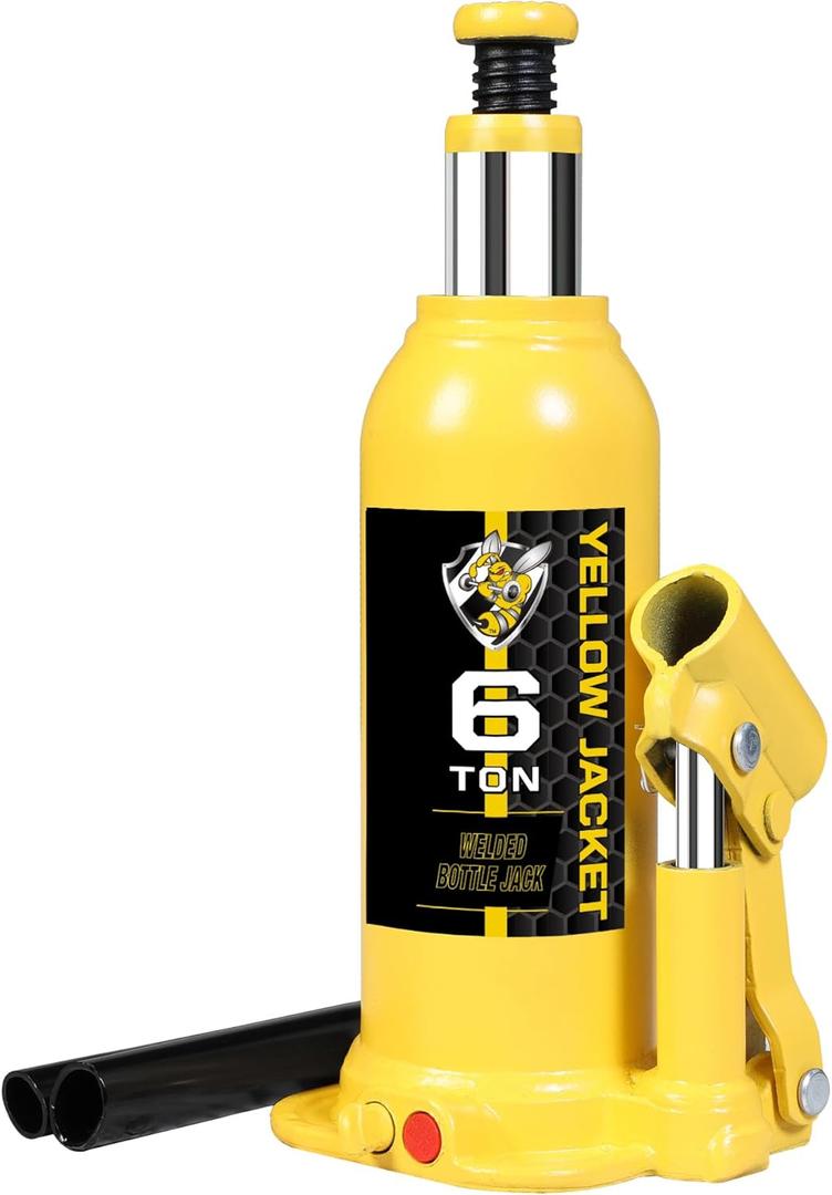 YELLOW JACKET 6 Ton Muti-Directional Welded Bottle Jack(12,000lb) for Car, Pickup, Truck, RV, Auto Repair YELLOW JACKET 6 Ton Muti-Directional Welded Bottle Jack(12,000lb) for Car, Pickup, Truck, RV, Auto Repair
