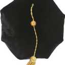 MyGradDay Doctoral Graduation Tam 8 Sides Doctorate Cap PhD Blue/Black Velvet with Gold Bullion Tassel (Black)