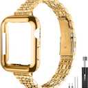 QUNDAXI Slim Metal Watch Band for Apple Watch 38/40/41mm Women's Strap
