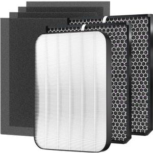 5-Pack Amboseli 3500 Replacement Filters Compatible AD3000/3500 Air Purifi-er, 3000/3500,3000M, 3000Pro Air Purifi-er,1 air filter, 2 Activated Carbn and 4 Extra Carbn Pre-Filters