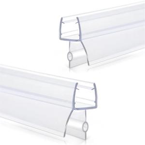 2-Pack Shower Door Seal Strips Frameless Door Sweep for 4-6mm Thick Glass Door Flexible Glass Seal Strip to Stop Shower Leaks