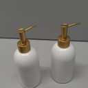 Natheeph 14OZ Ceramic Soap Dispenser Ceramic Soap Pump Dispenser Can Fill Liquid for Bathroom/Kitchen (2PC White)