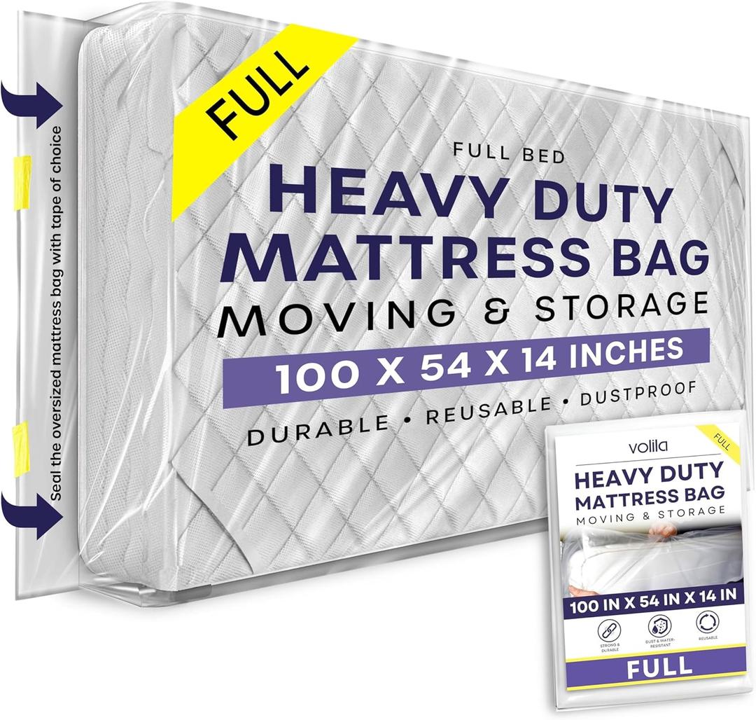 Mattress Storage Bag Full Size for Moving and Storage - Heavy Duty, Reusable and Waterproof Mattress Cover for Moving - Protect Beds from Stains, Dust, and Pest Damage