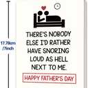 3 x Funny Fathers Day Card for Husband from Wife,Humorous Fathers Day Idea Gift for Husband, Snoring Joke Love Card for Him