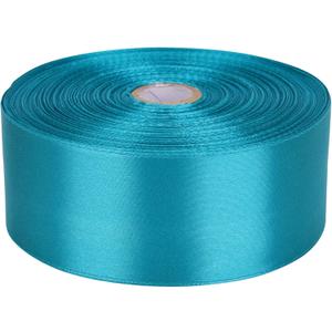 1-1/2 inch Peacock Blue Satin Ribbon 50 Yards Solid Fabric Ribbons Roll for Wedding Invitations, Bridal Bouquets, Sewing, Party Decorations, Gift Wrapping and More
