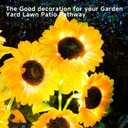 Christmas Flowers Solar Pathway Lights Outdoor, 2 Pack 6 Sunflower Solar Lights Outdoor, Waterproof Solar Sunflower Garden Lights, Decorative Sunflower Solar Pathway Lights for Garden Lawn Patio Yard