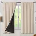 BGment Blackout Curtains for Bedroom 63 Inch Length, Thermal Insulated Full Room Darkening Soundproof Window Curtains Drapes with Rod Pocket, 2 PanelsEach Panel 42 Inch Wide, Champagne